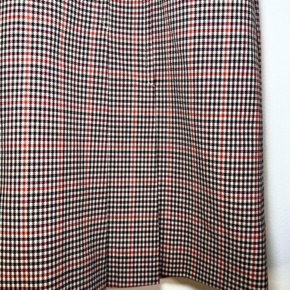 BROOKS BROTHERS Italian Wool Houndstooth Plaid Pleated Estethia Skirt 8 Petite - Picture 5 of 14